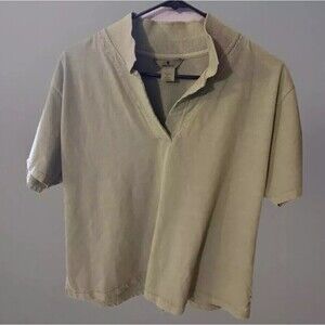 Woolrich Women’s Large Oversized Collared Top Army Green